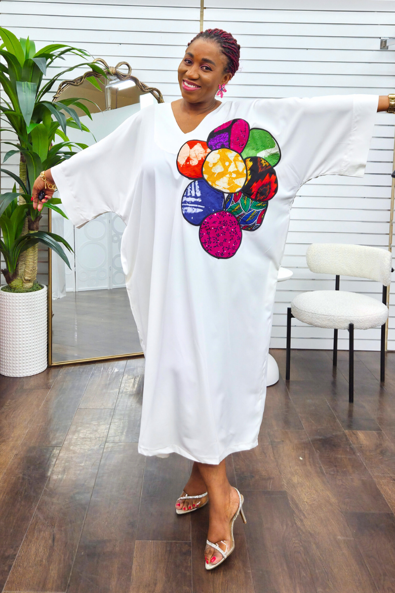 Sisi Patchwork Boubou -White