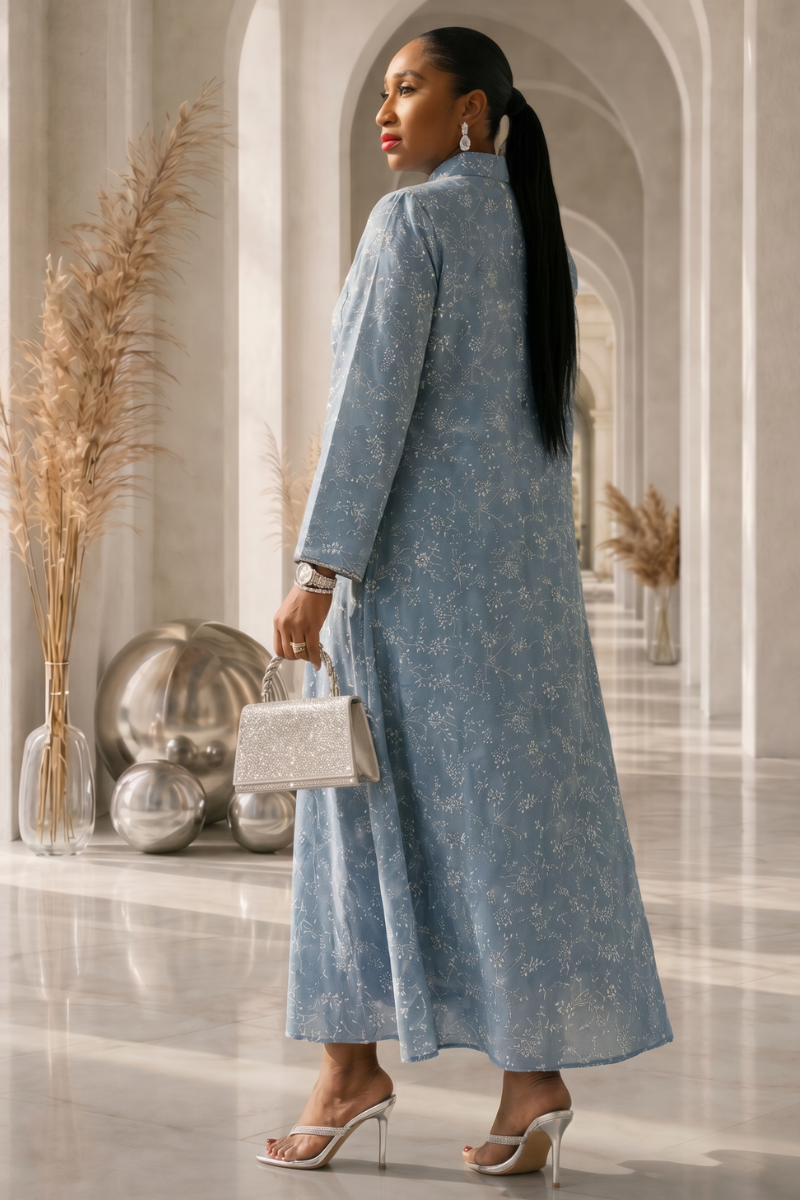 Yasmin Abaya Dress - Blue