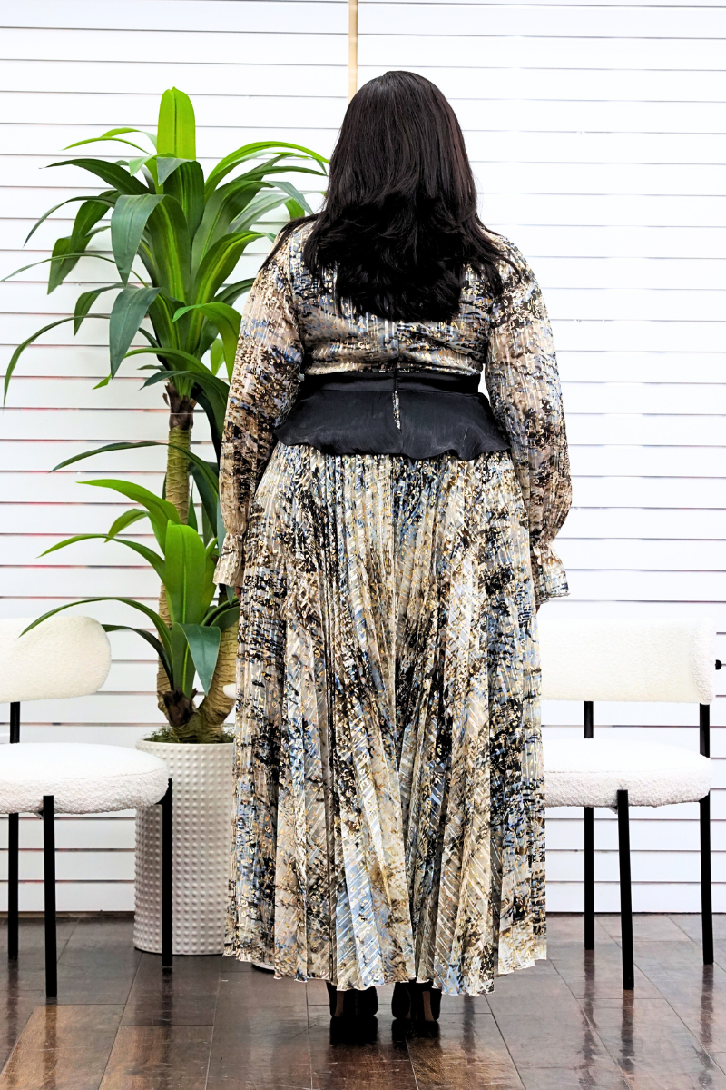Clara Foil Print Maxi Dress