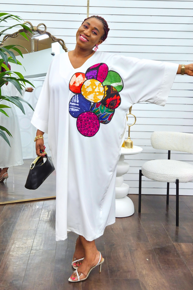 Sisi Patchwork Boubou -White