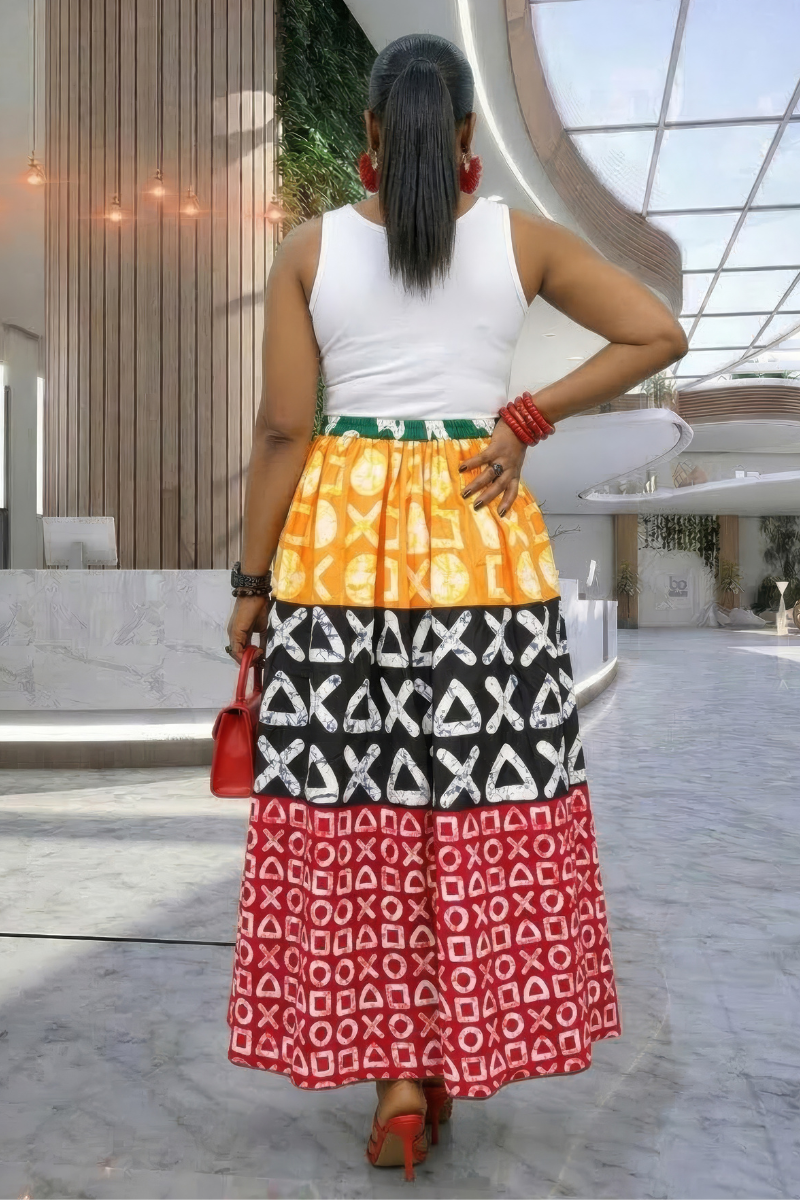 Makena African Print Maxi Skirt