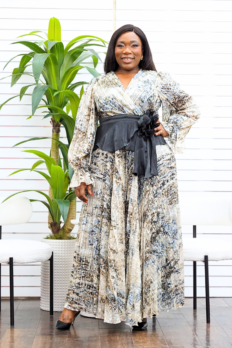 Clara Foil Print Maxi Dress