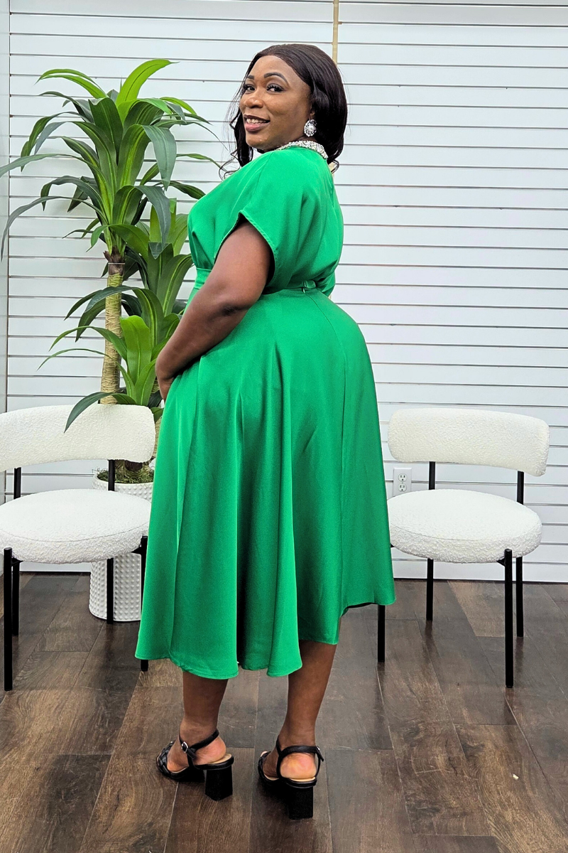 Onyx Silk Skirt Set - Green