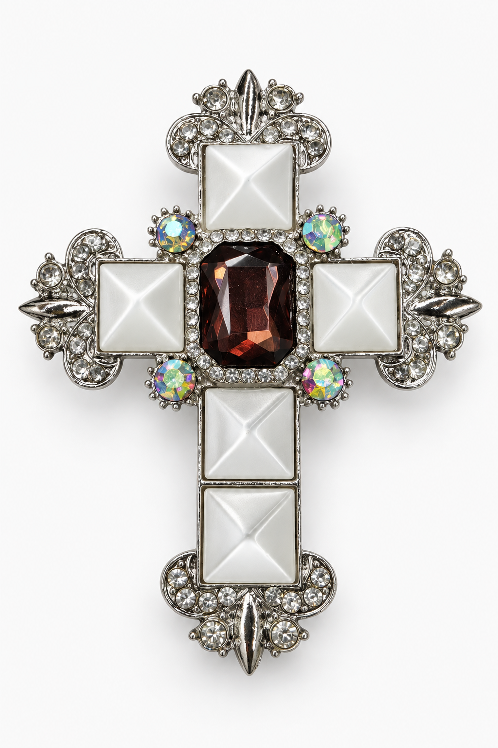 Solenne Pearl Cross Brooch