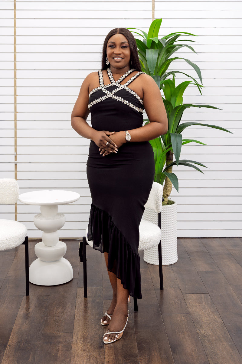 Zaya Black Encrusted dress