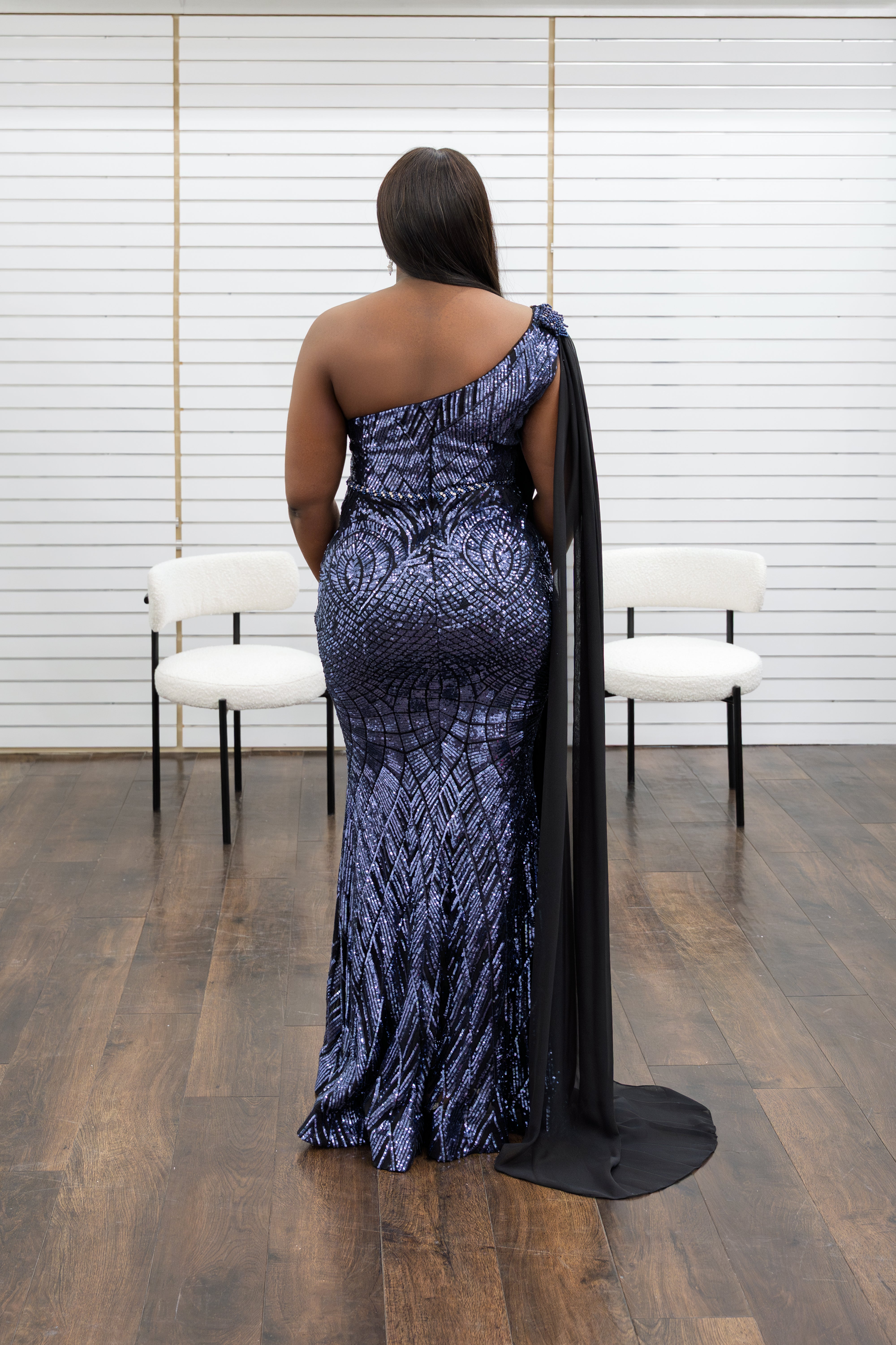 Ivana Glistening Elegance: One-Shoulder Sequin Dress