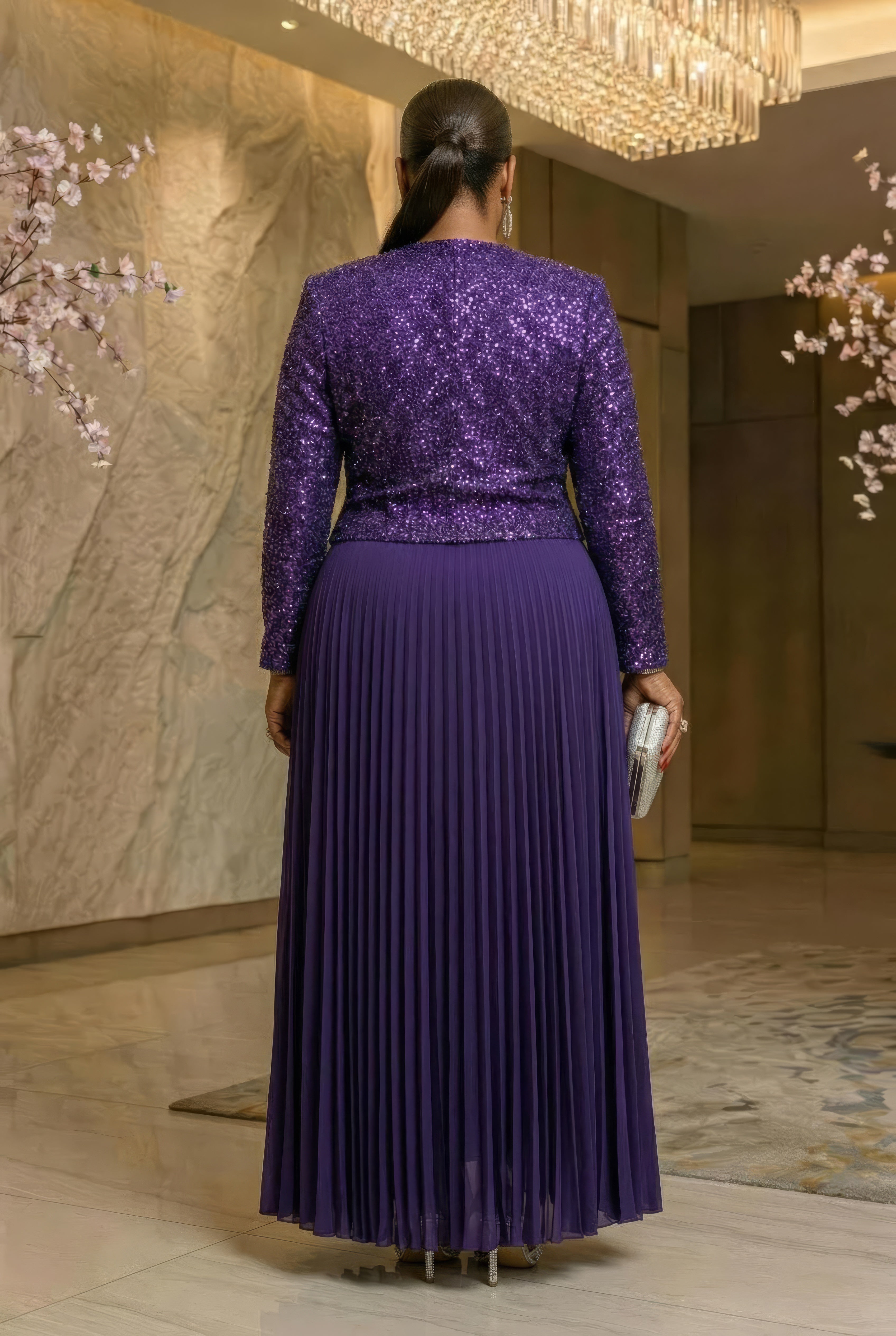 Phoenix Purple Jacket & Dress Set