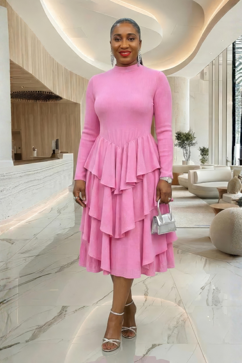 Alicia Layered Dress - Pink