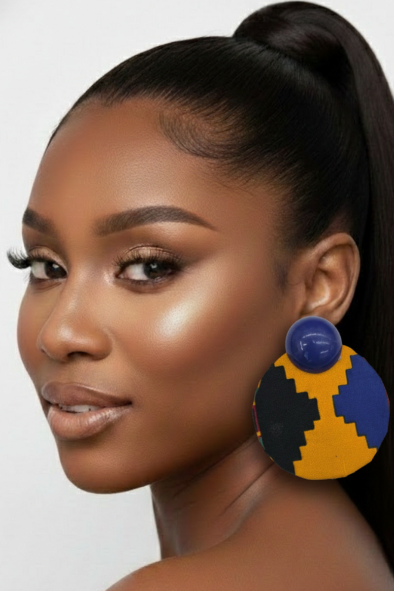 African Print Statement Earring