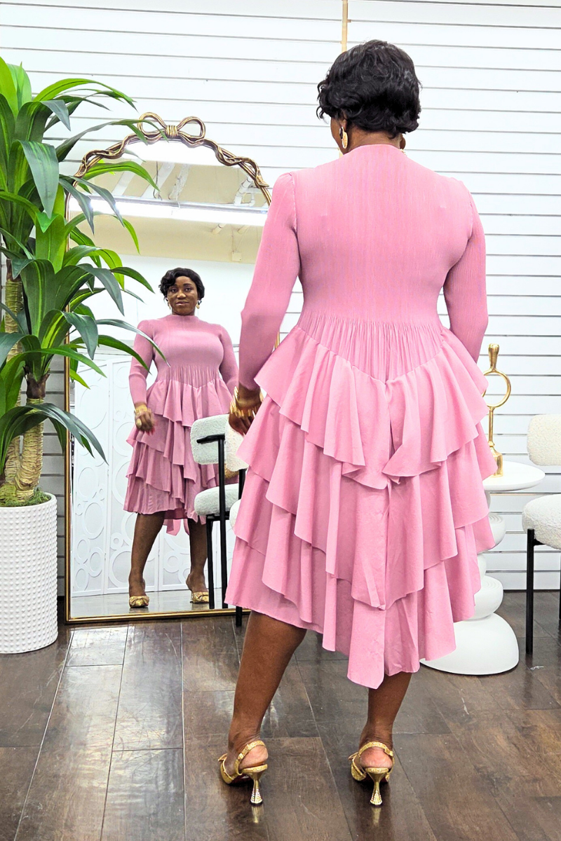 Alicia Layered Dress - Pink