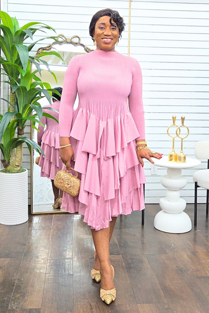 Alicia Layered Dress - Pink