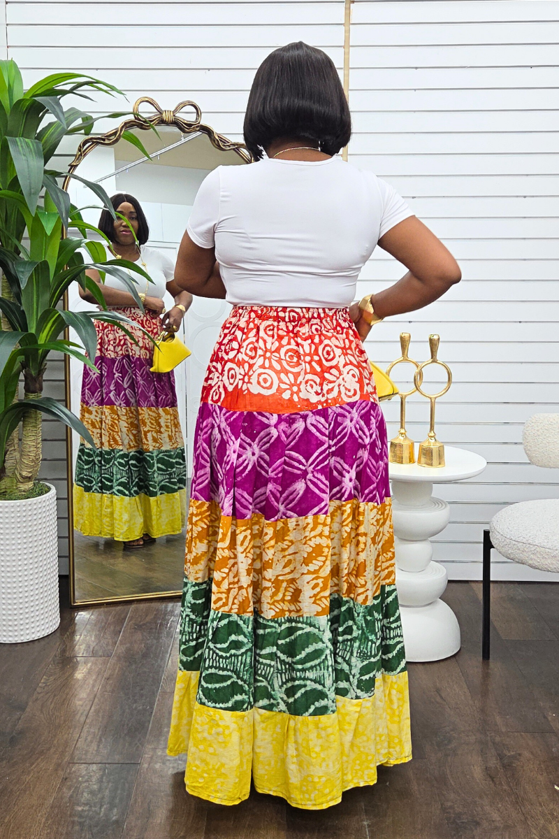 Neema Adire Patch Maxi Skirt