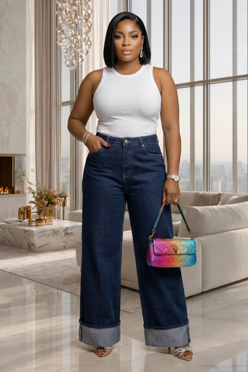 Esme Blue Turn Up Jeans
