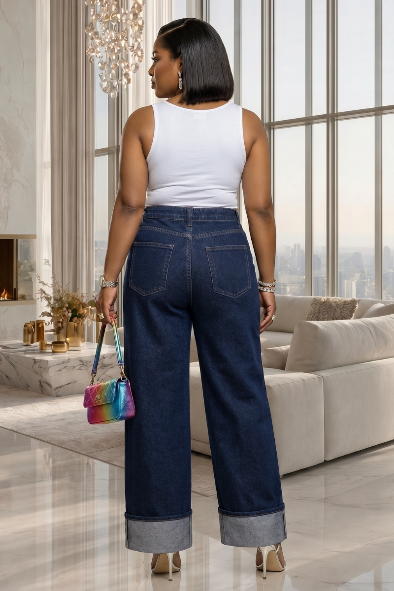 Esme Blue Turn Up Jeans