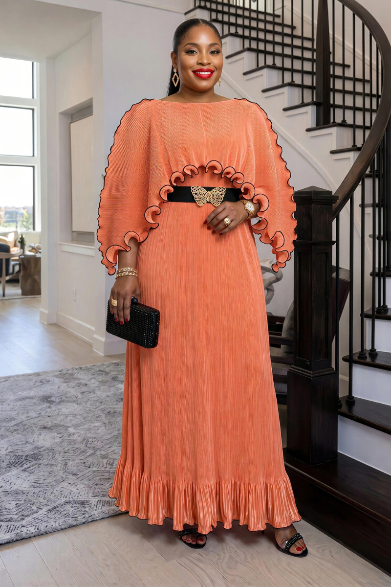 Ravelle Ruffle  Plisse Dress