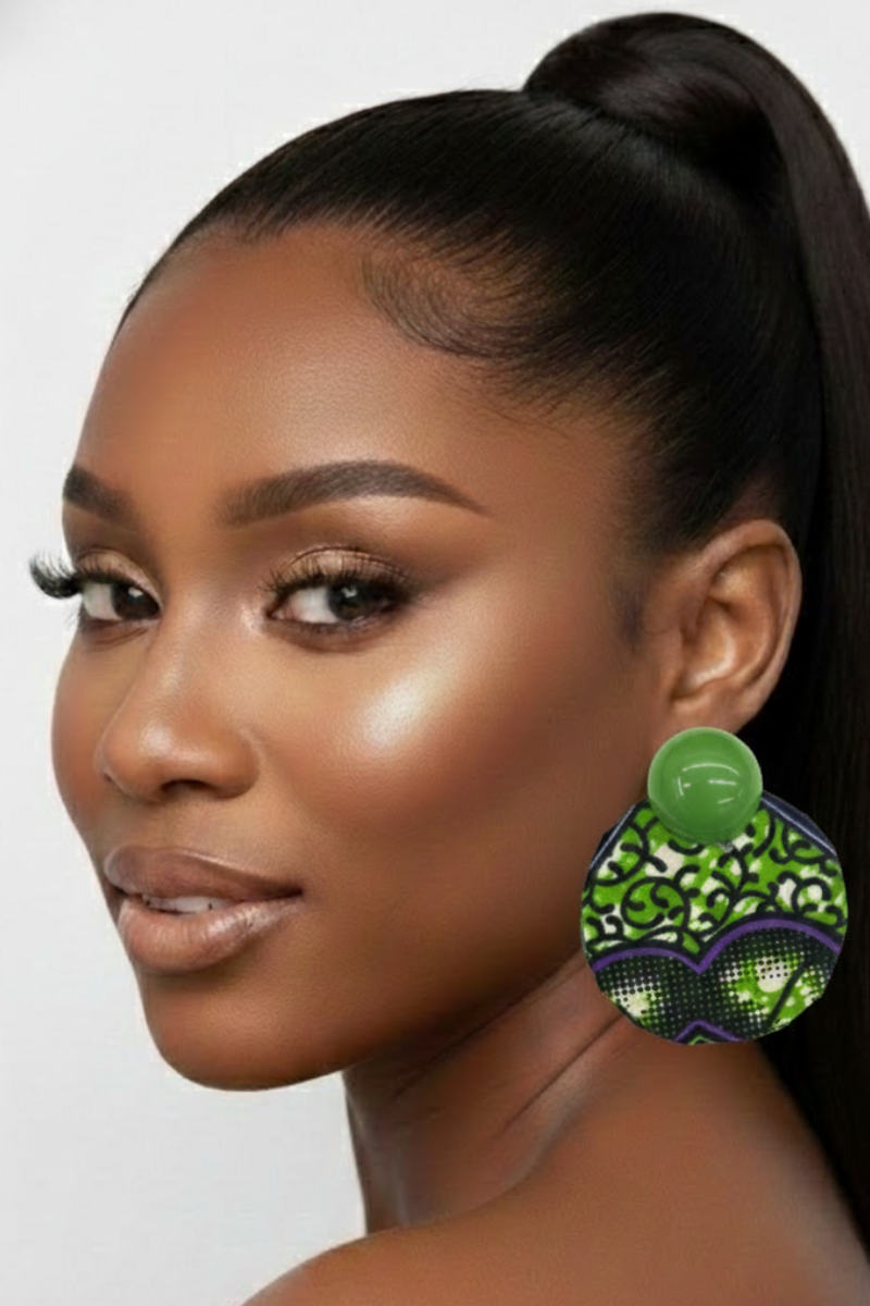 African Print Statement Earring