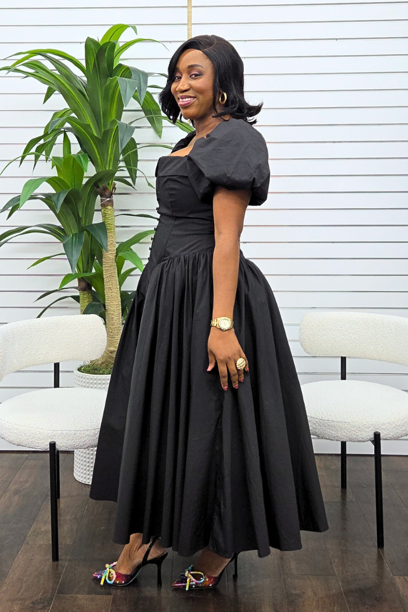 Patty Statement Dress - Black