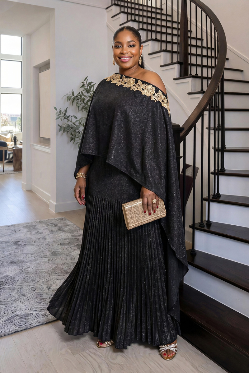 Vaelora Dress W/Cape Set