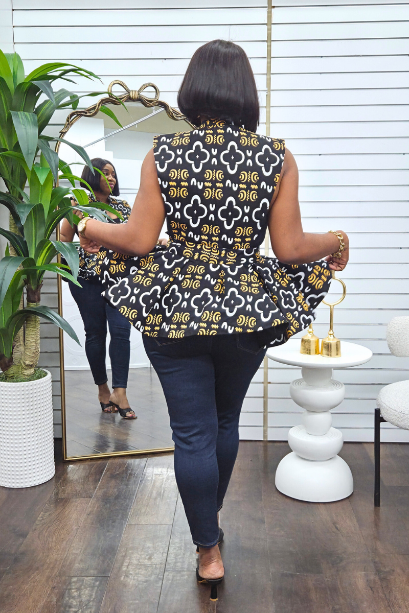 Ewa African Print Peplum Jacket