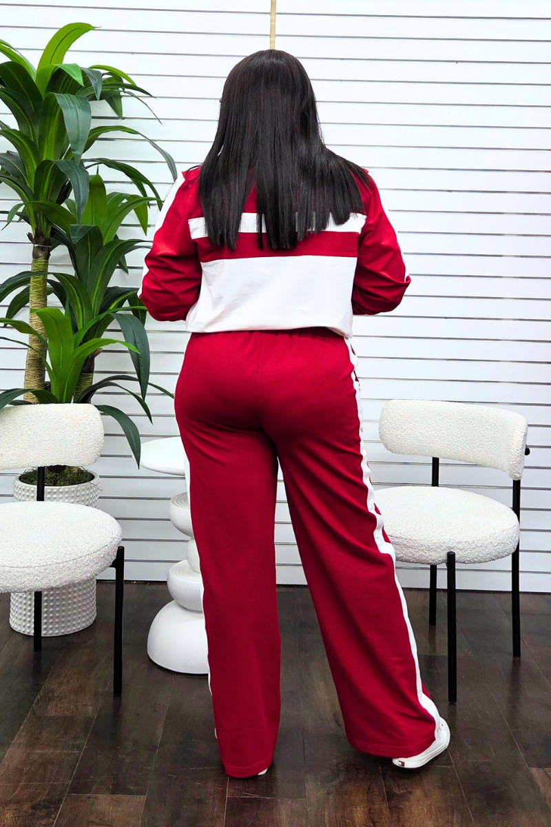 Hanny Red/White Jogger Set