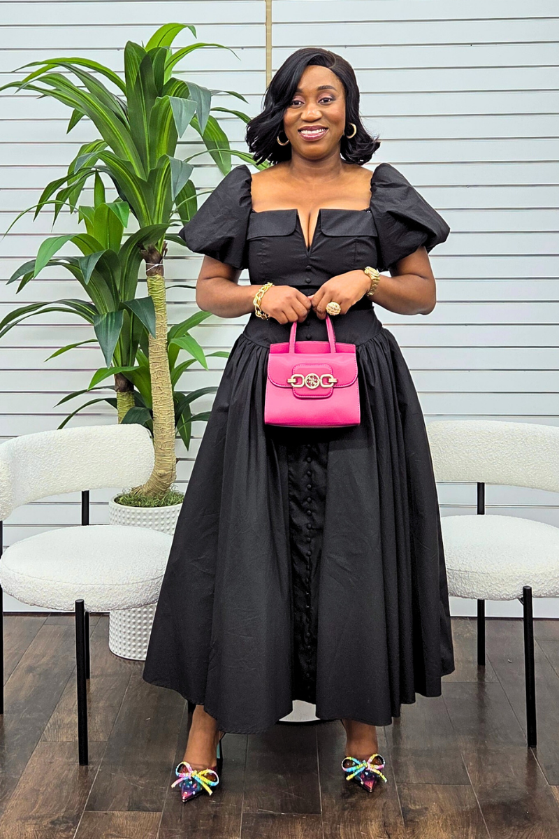 Patty Statement Dress - Black