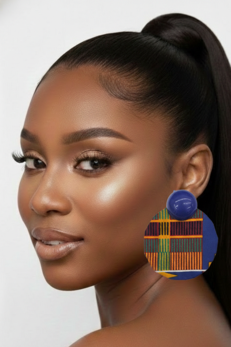 African Print Statement Earring