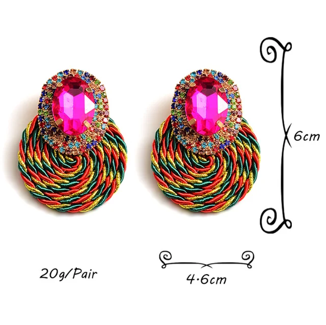 Woven Crystal Encrusted Earrings