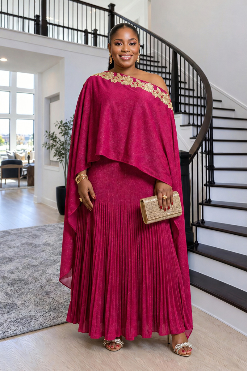 Vaelora Dress W/Cape Set