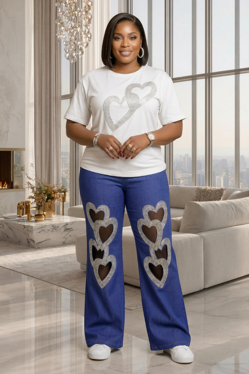 Juno Heart T-Shirt & Jeans Set