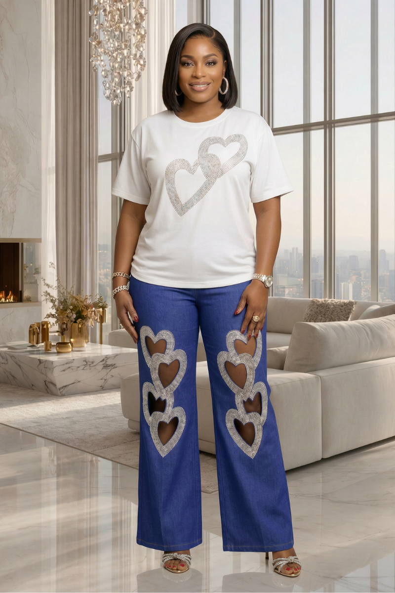 Juno Heart T-Shirt & Jeans Set
