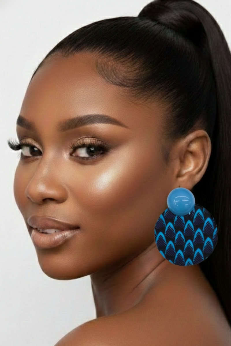 African Print Statement Earring