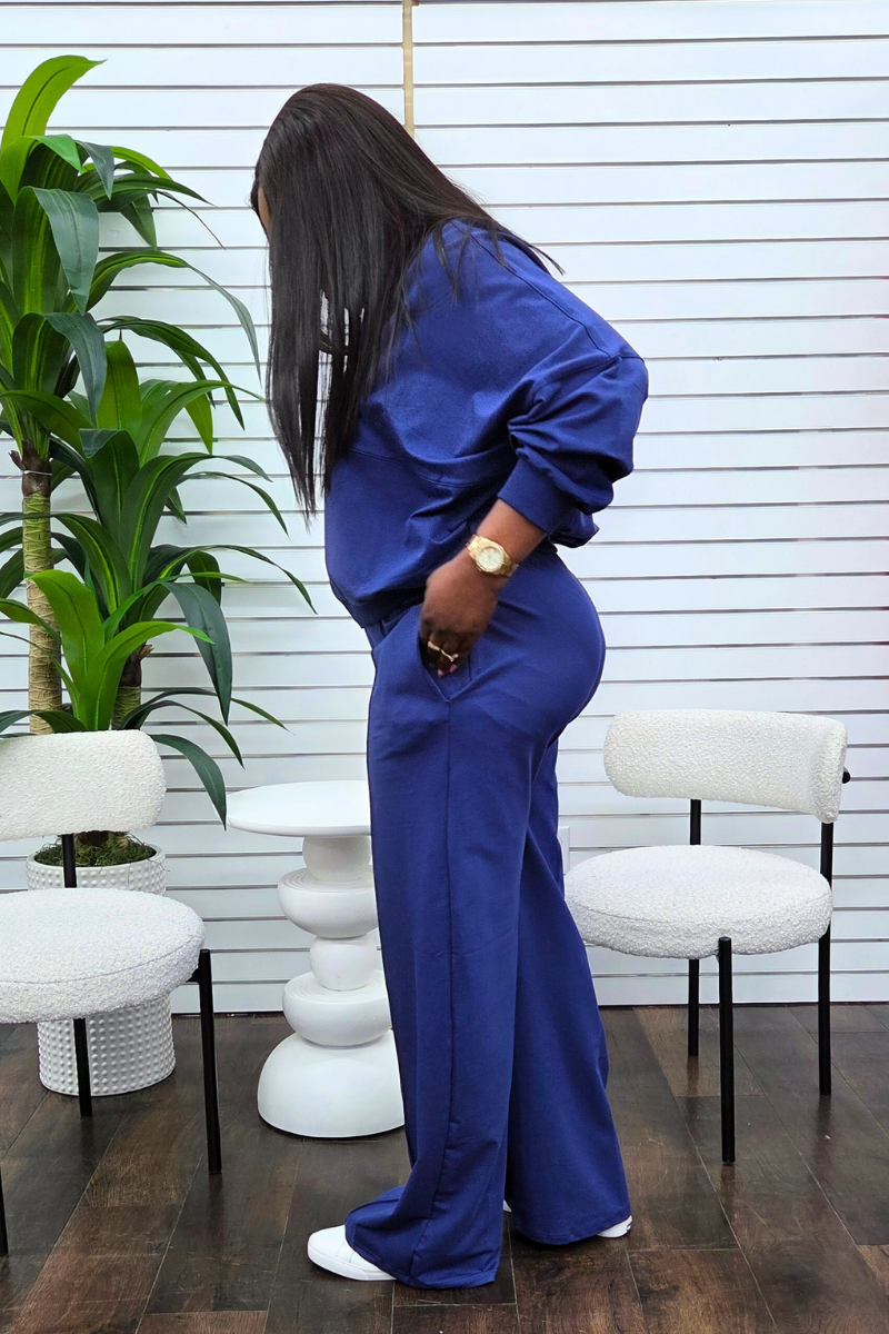 Hanny Navy Blue Jogger Set