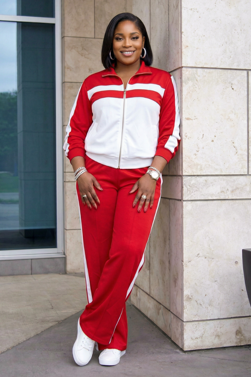 Hanny Red/White Jogger Set