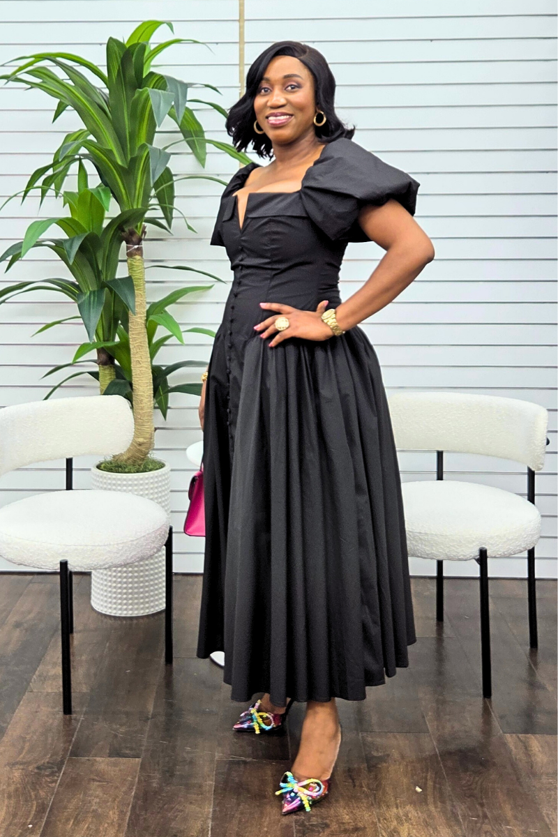 Patty Statement Dress - Black