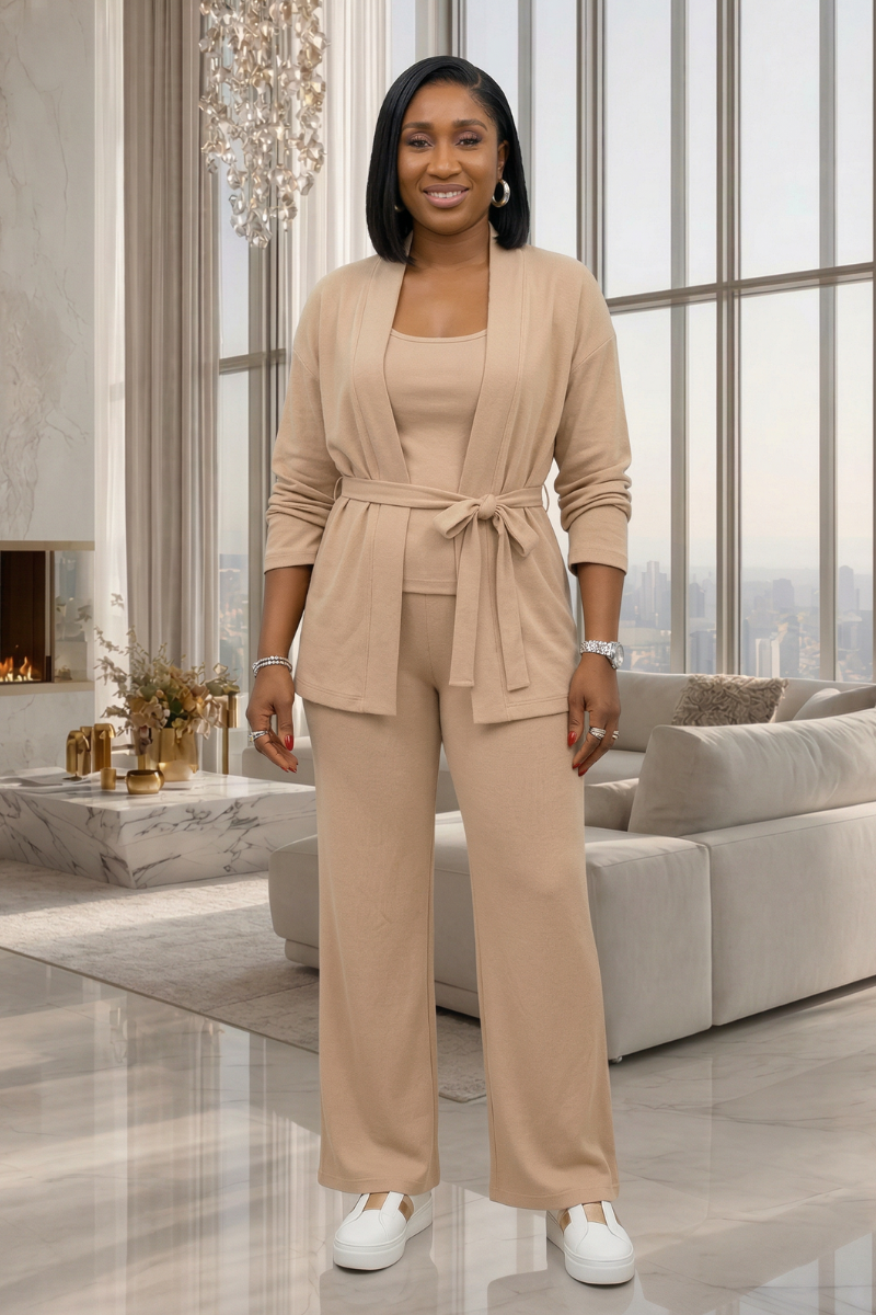 Nora 3pc Knit Set - Beige
