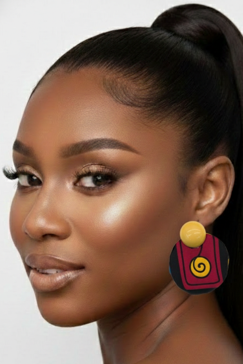 African Print Statement Earring
