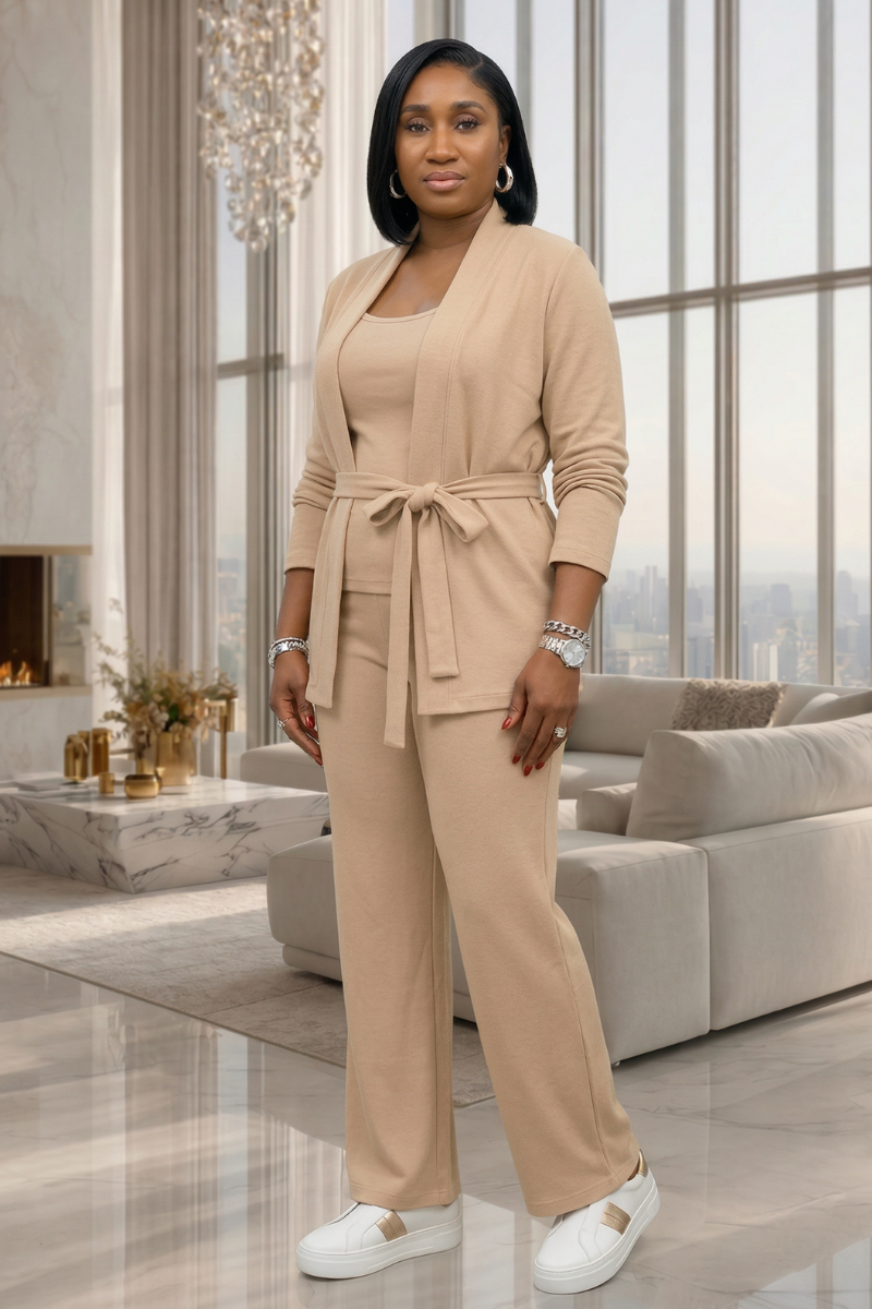 Nora 3pc Knit Set - Beige
