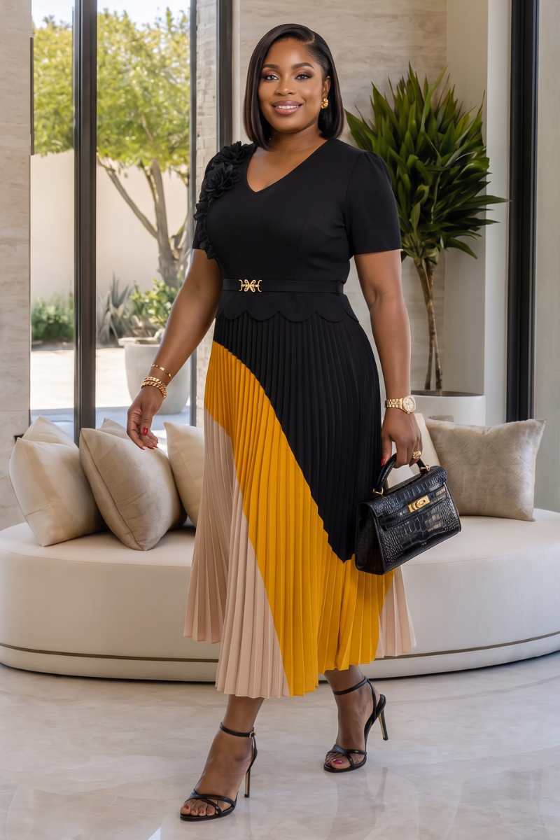 Veronique Ombre Dress - Yellow