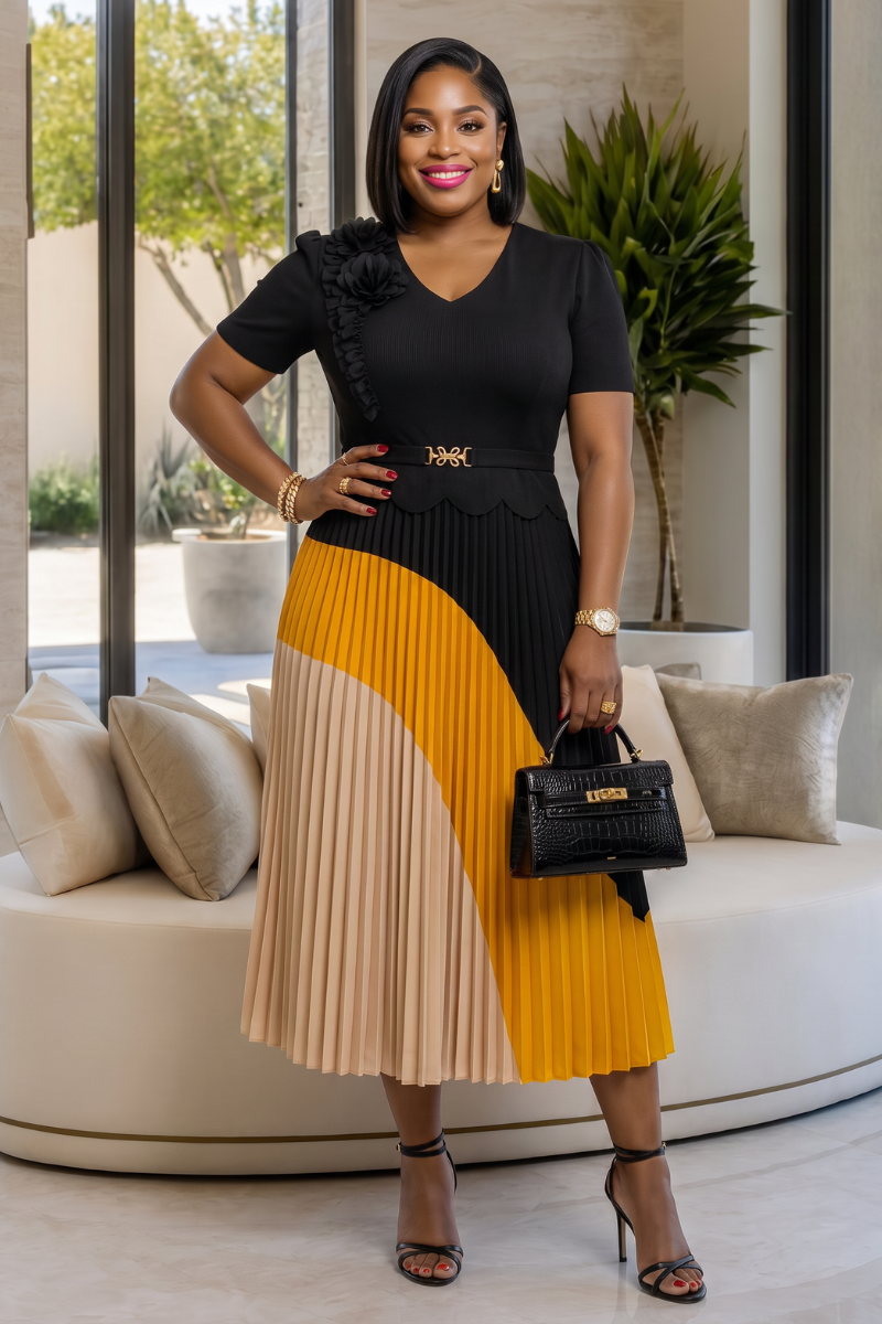 Veronique Ombre Dress - Yellow
