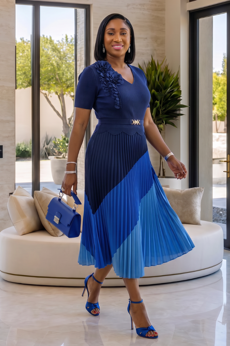 Veronique Ombre Dress - Blue