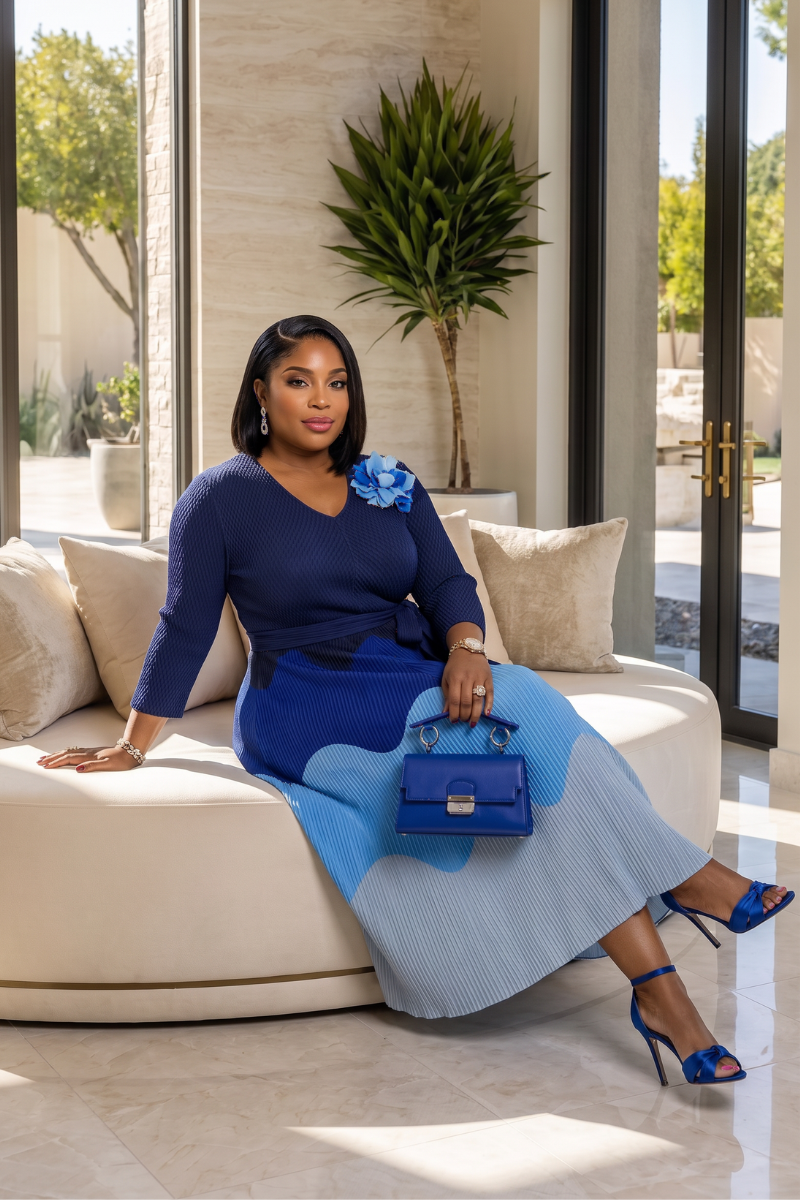 Sabine Ombre Dress - Blue
