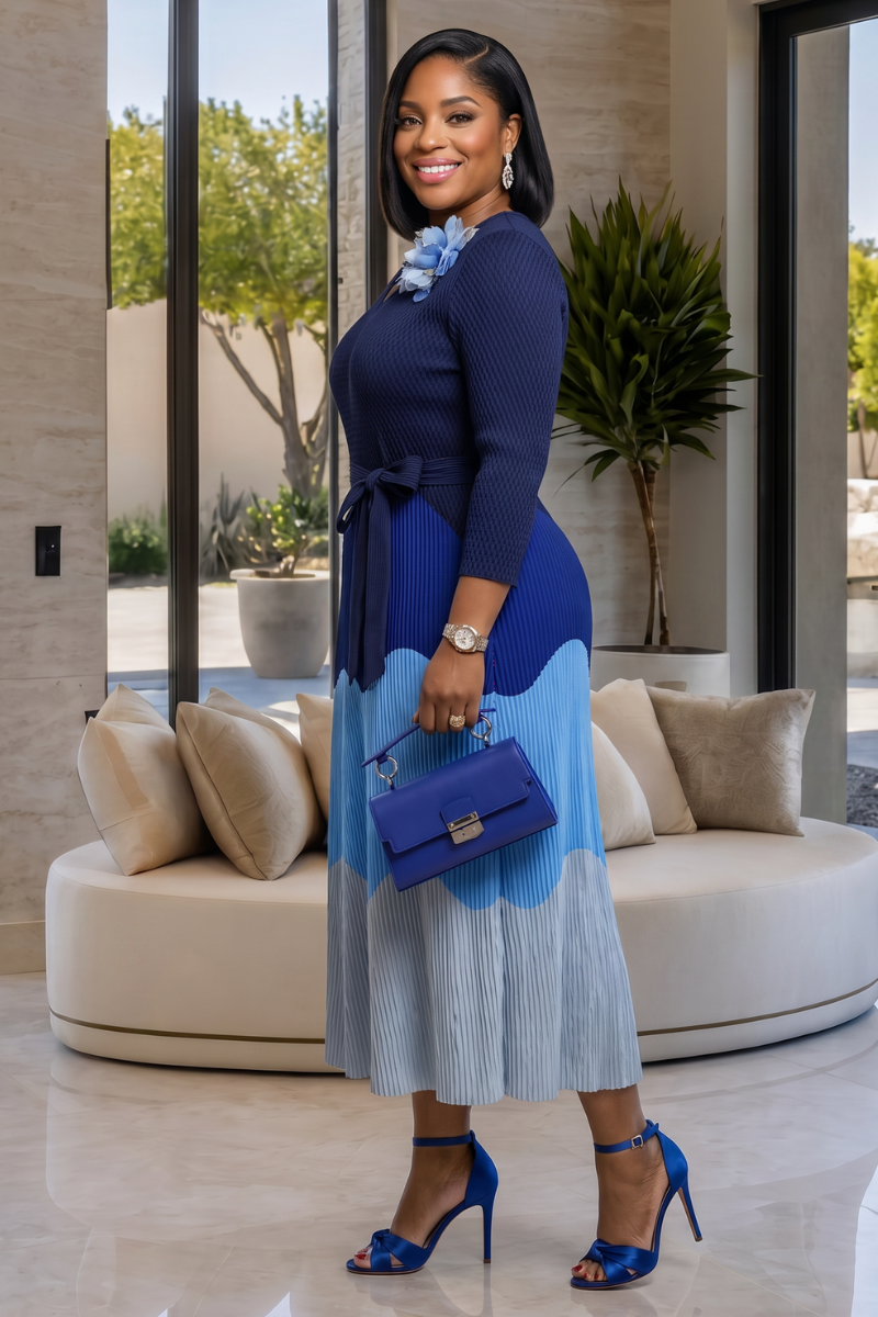 Sabine Ombre Dress - Blue