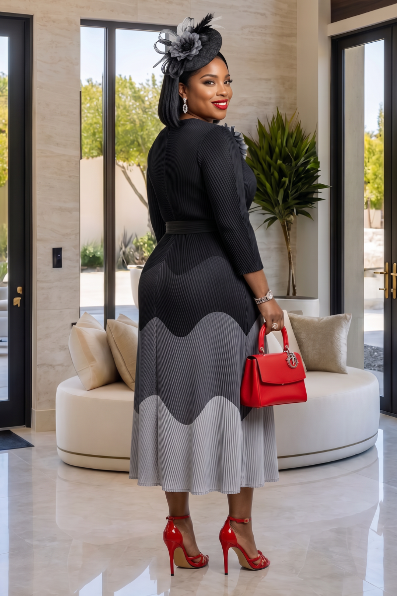 Sabine Ombre Dress - Black