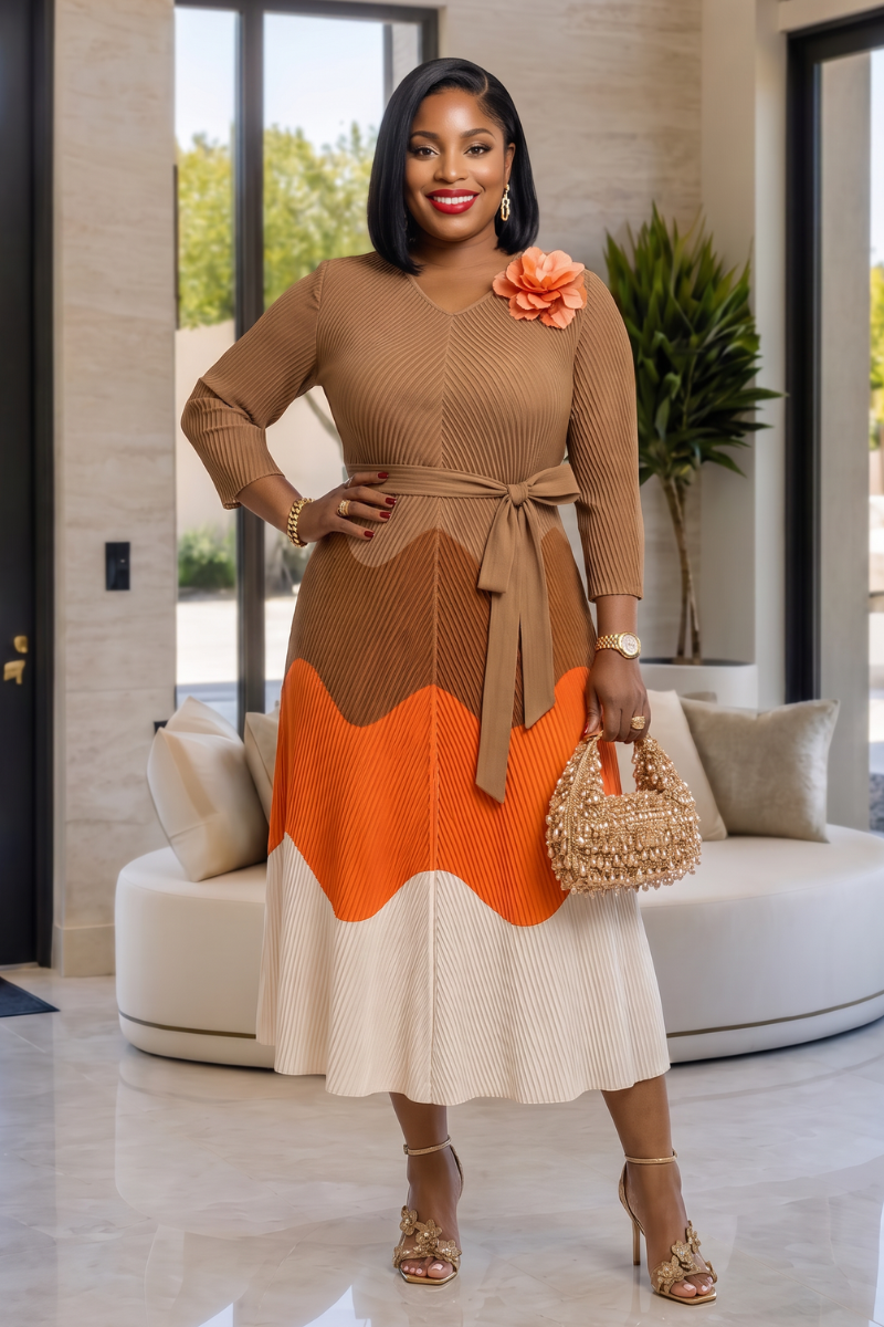Sabine Ombre Dress - Brown