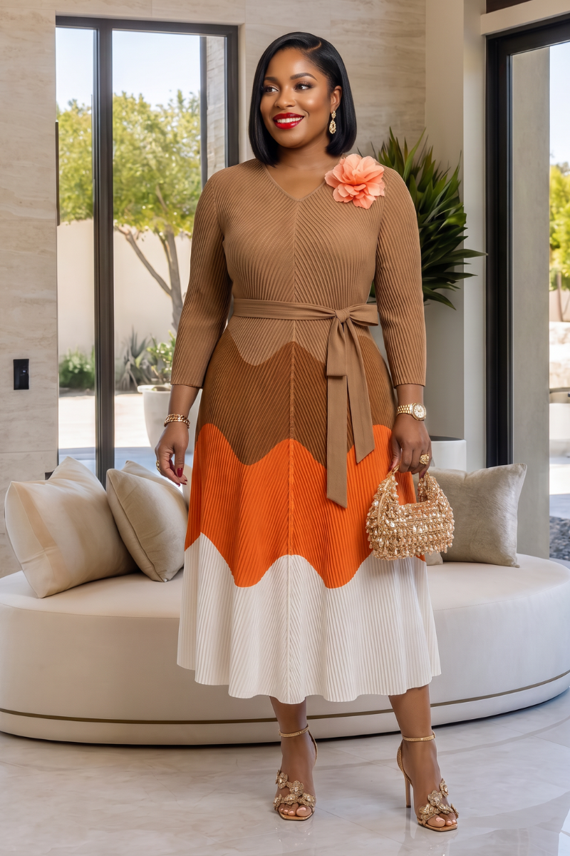 Sabine Ombre Dress - Brown