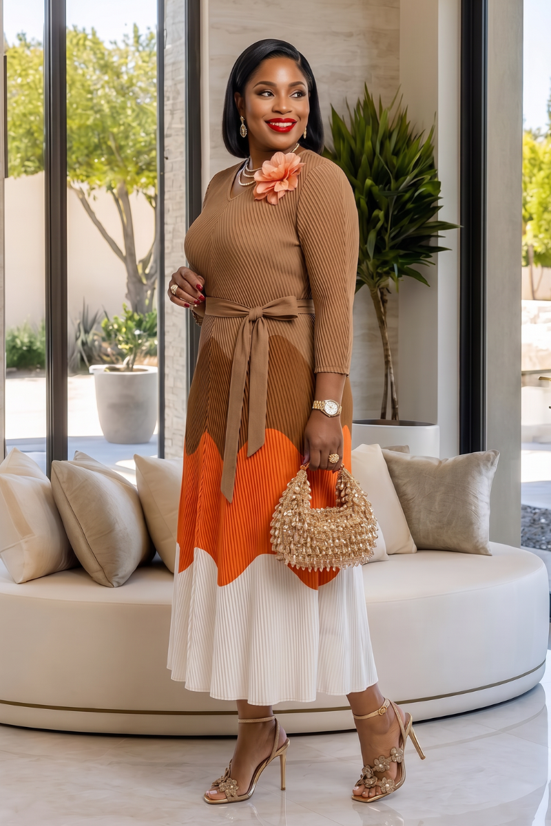 Sabine Ombre Dress - Brown