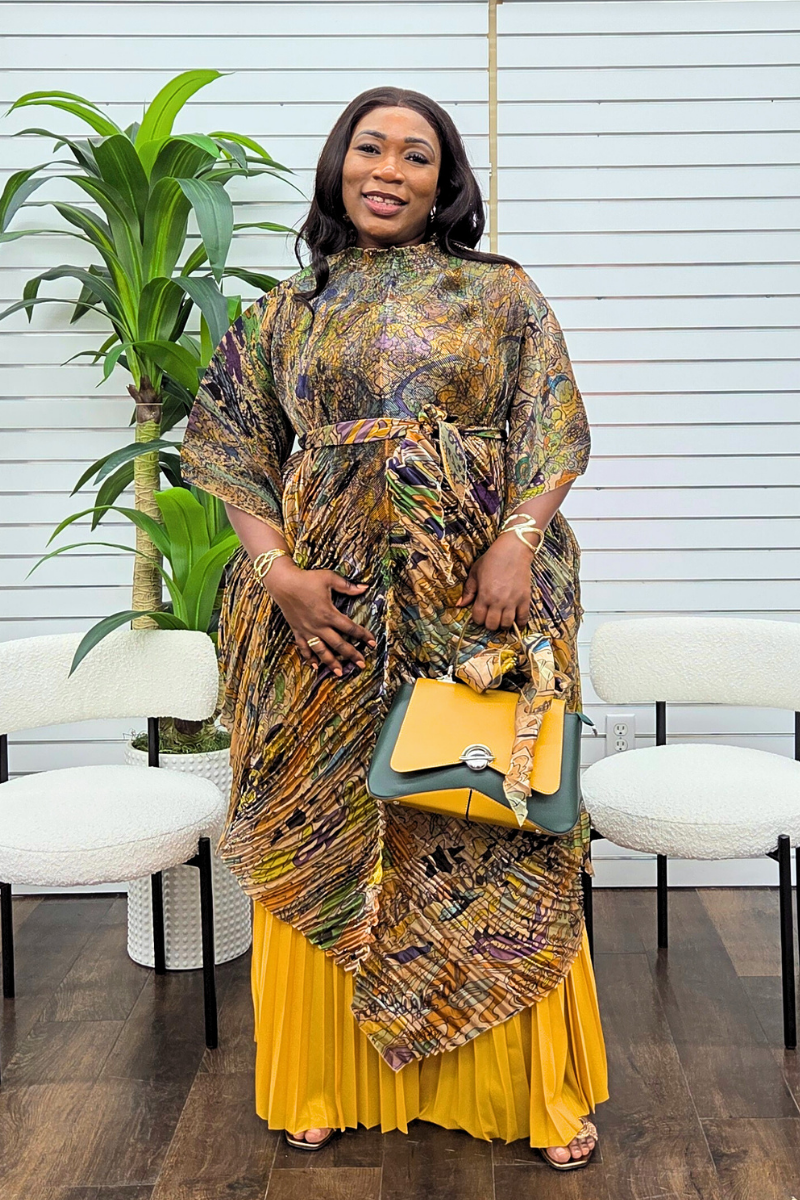 Adaraa Luxe Pant Set - Mustard Yellow