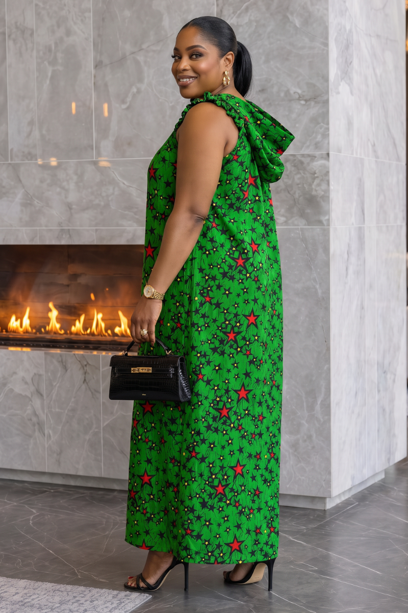 Chichi Hooded  Ankara Maxi Dress