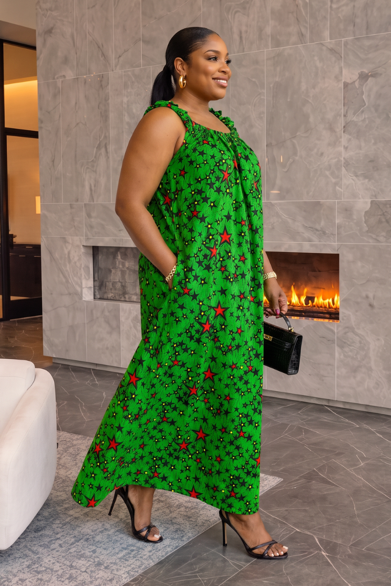 Chichi Hooded  Ankara Maxi Dress
