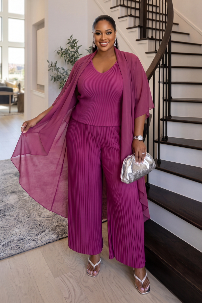 Kamari 3-PC Kimono & Pant Set